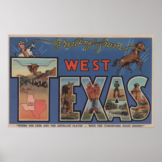 Affiche Scènes de grandes lettres du Texas (occidental) (Devant)