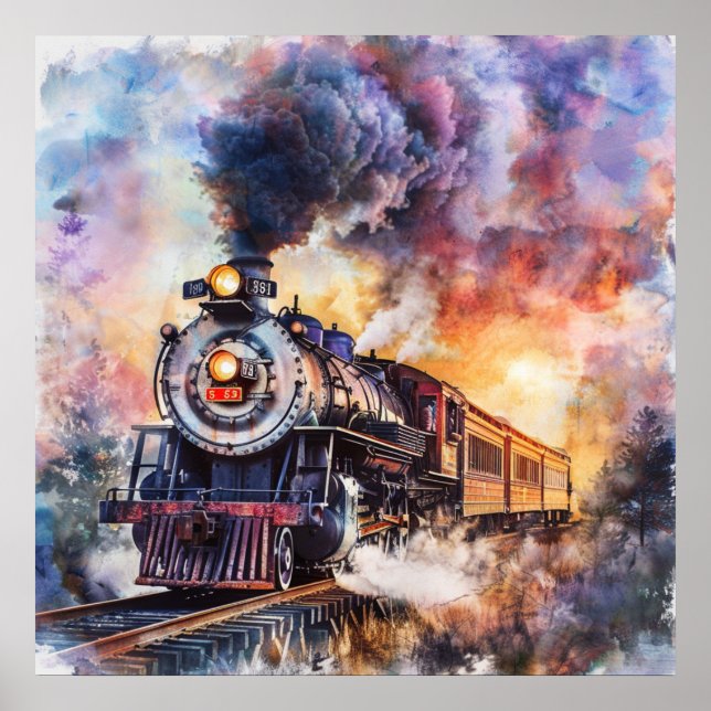 Affiche Scenic Landscape with Train (Devant)