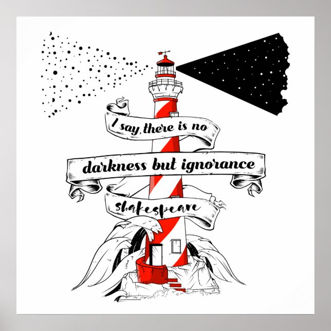 Affiche Schakespeare citation Illustration de phare (Devant)