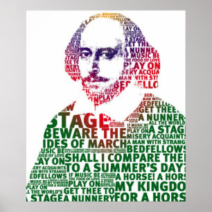 Affiche Schakespeare dégradé vert