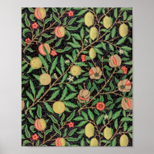 Affiche Schéma floral de la grenade à fruits William Morri