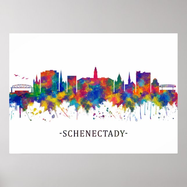 Affiche Schenectady New York Skyline (Devant)