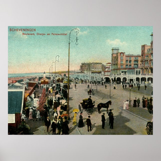 Affiche Scheveningen, La Haye, Pays-Bas, Boulevard (Devant)