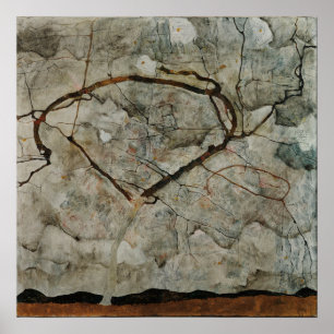 Affiche Schiele - Arbre D'Automne En Air Stirred (Arbre D'
