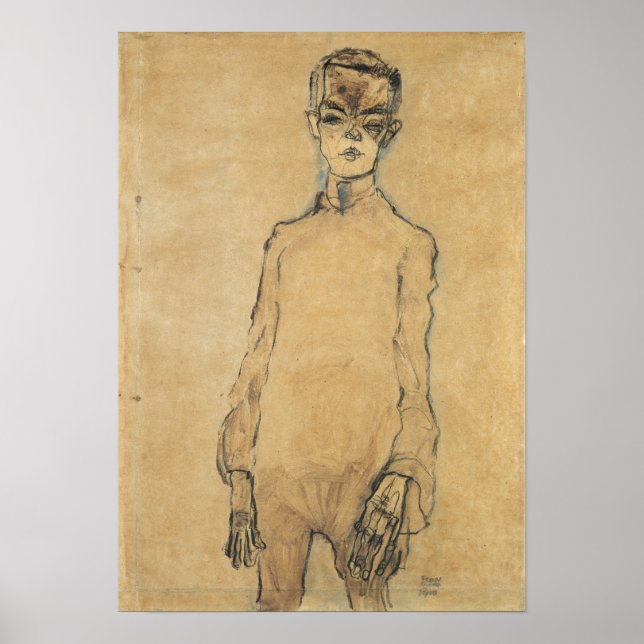 Affiche Schiele - Autoportrait 1910 (Devant)