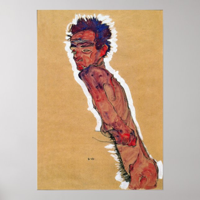 Affiche Schiele - Autoportrait 1910 (Devant)