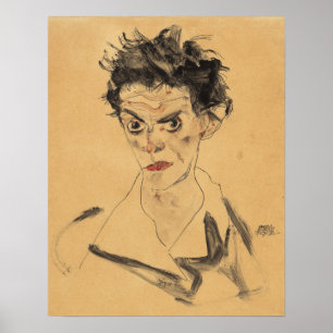 Affiche Schiele - Autoportrait 1912