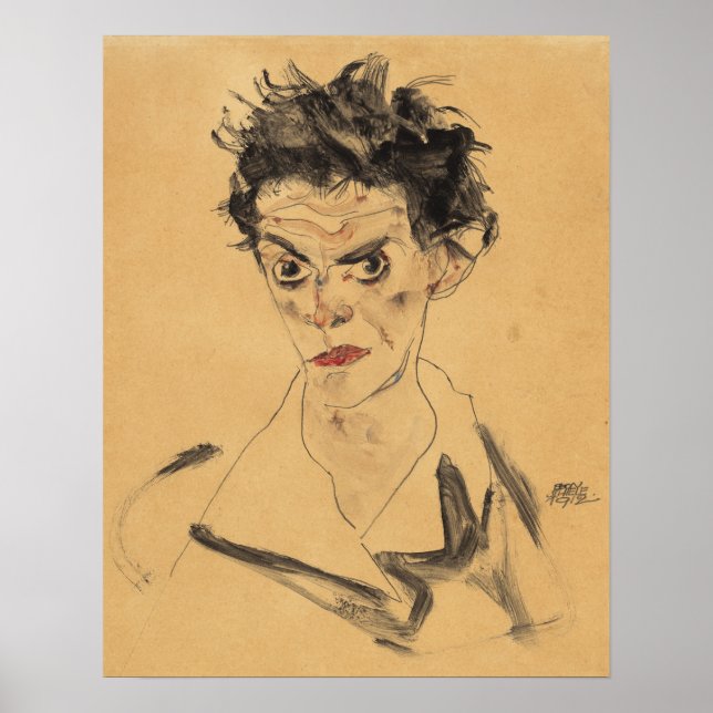 Affiche Schiele - Autoportrait 1912 (Devant)