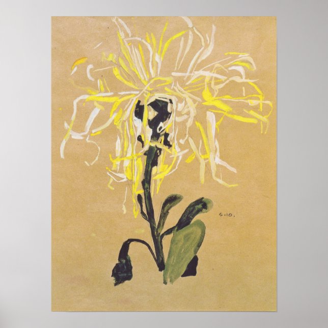 Affiche Schiele - Chrysanthème jaune 1910 (Devant)