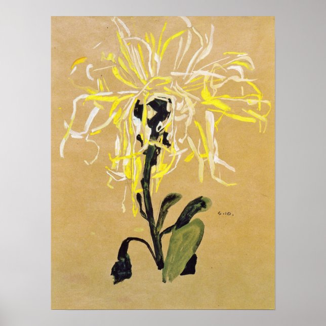 Affiche Schiele - Chrysanthème jaune 1910 (Devant)