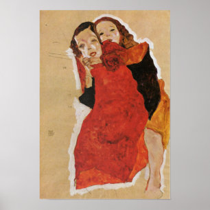 Affiche Schiele - Deux filles