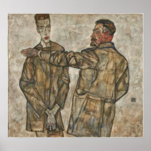 Affiche Schiele - Double Portrait, Heinrich et Otto Bene…