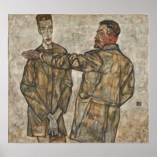 Affiche Schiele - Double Portrait, Heinrich et Otto Bene… (Devant)