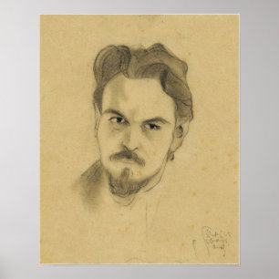 Affiche Schiele - Etude de portrait Anton Peschka 1909