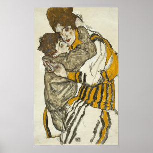 Affiche Schiele - Femme avec son petit neveu