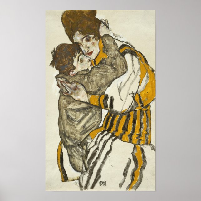 Affiche Schiele - Femme avec son petit neveu (Devant)