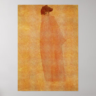 Affiche Schiele - Femme debout Avec Un Long Mant