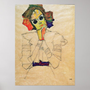 Affiche Schiele - Fille avec lunettes de soleil 1910
