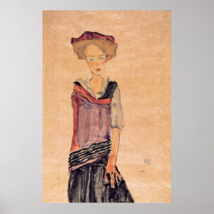 Affiche Schiele - Fille debout 1910