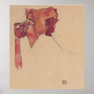 Affiche Schiele - Gerti Avec Maille De Cheveux 1910
