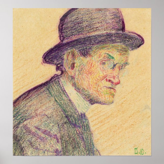 Affiche Schiele - Homme au Chapeau Melon 1910 (Devant)