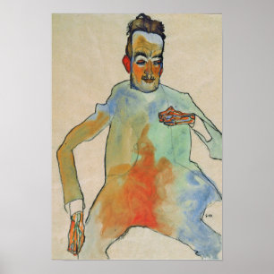 Affiche Schiele - Le Joueur de Violoncelle 1910