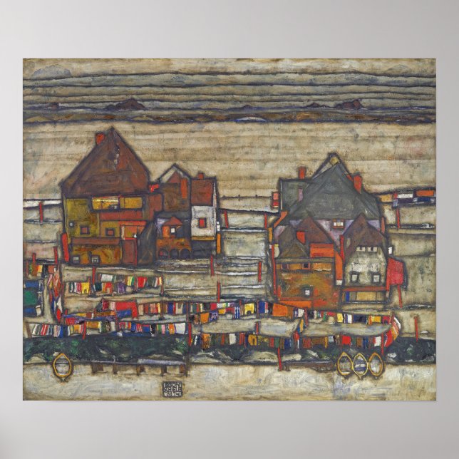 Affiche Schiele - Maisons Colorées 1914 (Devant)
