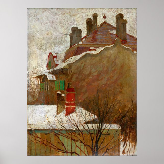 Affiche Schiele - Maisons En Hiver (Vue Depuis Le Studio) (Devant)