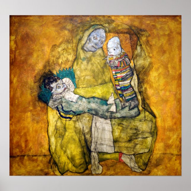Affiche Schiele - Mère Avec Deux Enfants (Devant)