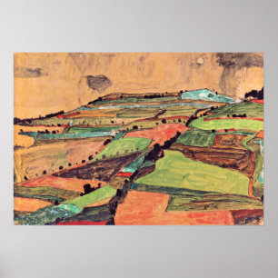Affiche Schiele - Paysage champêtre 1910