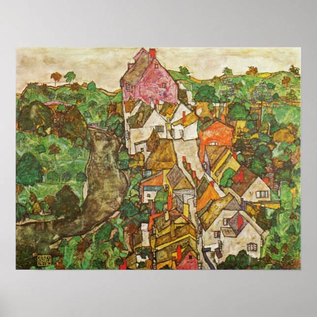 Affiche Schiele - Paysage De Krumau (Devant)