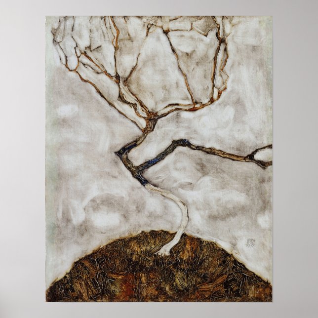 Affiche Schiele - Petit arbre à la fin de l'automne (Devant)