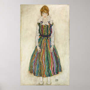 Affiche Schiele - Portrait d'Edith (la femme de l'artiste)