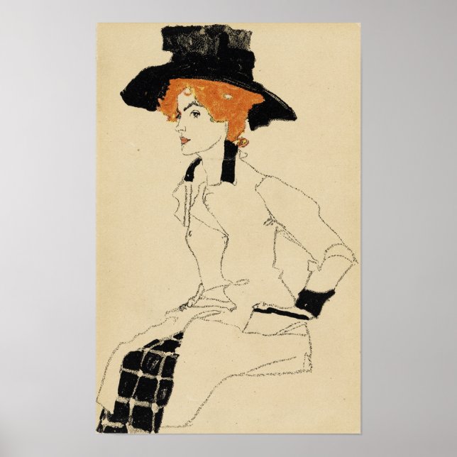Affiche Schiele - Portrait d'une femme (Devant)
