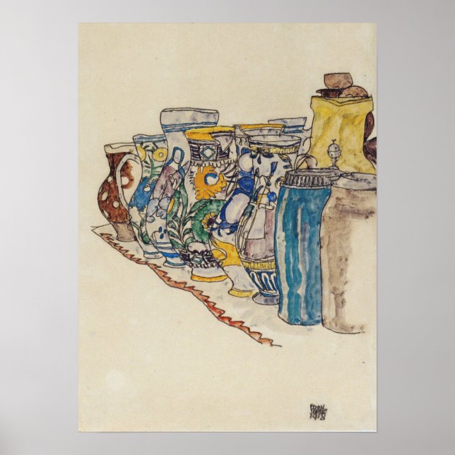 Affiche Schiele - Pot de paysan peint 1918 (Devant)