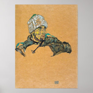 Affiche Schiele - Prisonnier de guerre russe avec chapeau