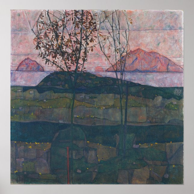 Affiche Schiele - Setting Sun (Devant)