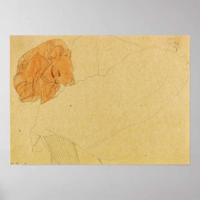 Affiche Schiele - Sleeping Girl 1908 (Devant)