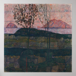 Affiche Schiele - Soleil Couchant