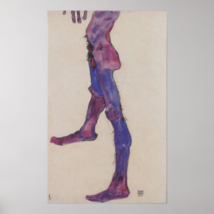 Affiche Schiele - Torse abdominal masculin 1910