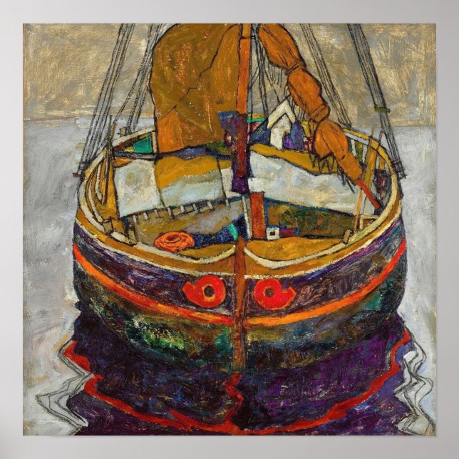 Affiche Schiele - Trieste Bateau de pêche (Devant)