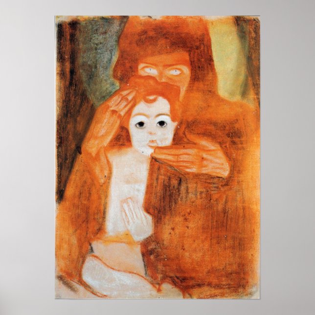 Affiche Schiele - Vierge avec enfant 1908 (Devant)