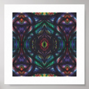 Affiche Schisme Arc-en-ciel sombre Abstrait Art aquarelle