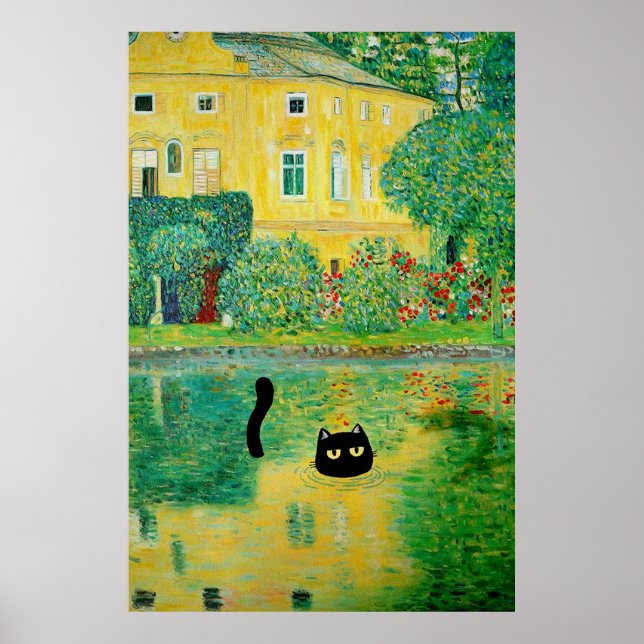 Affiche Schloss Kammer sur l'affiche du chat Attersee (Devant)