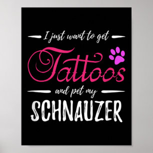 Affiche Schnauzer Amoureux des chiens Tattoo Funny Chien M