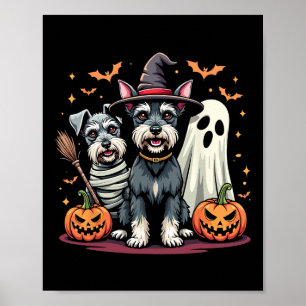 Affiche Schnauzer miniature Halloween Costume maman sorciè