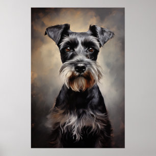 Affiche Schnauzer miniature noir et argent