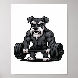 Affiche Schnauzer Poids Bodybuilder entraînement Gym Do