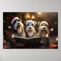 Schnauzers Noël Caroling Festive Holiday