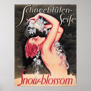 Affiche Schneebluten Seife Snow Blossom Bath Soin allemand
